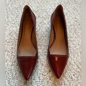 Calvin Klein Dark Red Kitten Heels 8/38